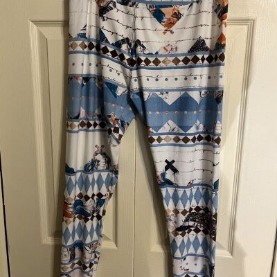 Jamby  Style Western motif leggings size large